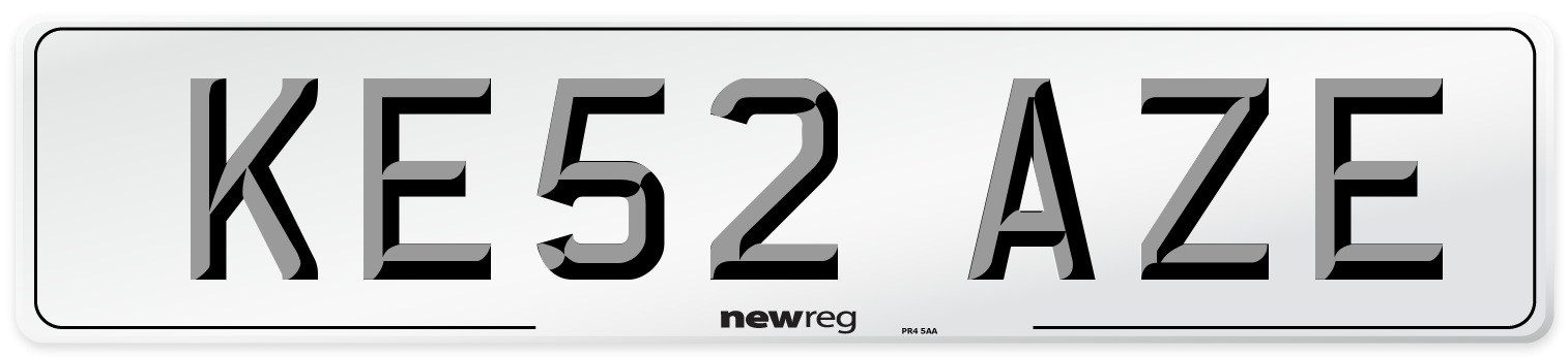 KE52 AZE Number Plate from New Reg
